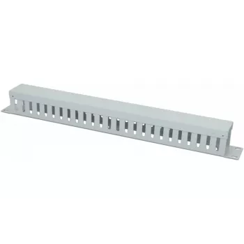 Wirewin KRP 1U 19 inch 1U kabelgeleidepaneel met afdekking, grijs RAL7035