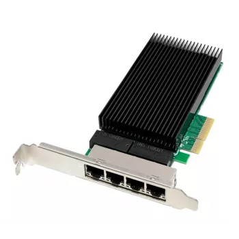 ALLNET ALL0145-4-2.5G-TX PCIe x4 server-netwerkadapter met vier poorten 2,5 Gigabit, koper RJ45