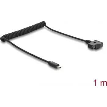 Delock 67692 D-Tap spiraalkabel naar USB Type-C™-stekker, 1 m