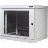 Silence Rack 99SRWV124GG geluiddichte 19-inch wandnetwerkkast, 12 U, 450 mm diep, doorzichtige deur, 1 stille ventilator, lichtgrijs