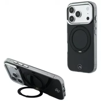Mercedes Ring Stand Iconic Logo MagSafe hoesje voor iPhone 18 Pro Max / 17 Pro Max, zwart