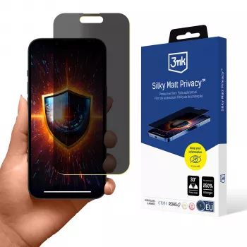 3mk Silky Matt Privacy screenprotector voor Apple iPhone 15