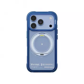 Skinarma Atlas hoesje met MagSafe en draaibare standaard voor iPhone 18 Pro / 17 Pro, blauw