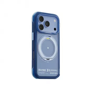 Skinarma Atlas hoesje met MagSafe en draaibare standaard voor iPhone 18 Pro / 17 Pro, blauw