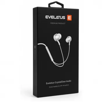 Evelatus Crystal Clear Audio CCAV-TC-WH hoofdtelefoon met Type-C-aansluiting en microfoon, wit