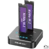 Qoltec 52633 dockingstation voor M.2 NVMe SSD's, PCIe, 2 x 8TB, USB-C 3.2, 10 Gb/s, offline klonen
