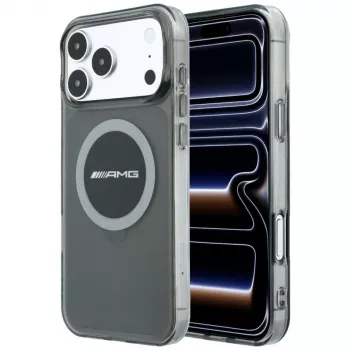 Mercedes AMG00120 AMG IML Transparent Bicolor Block MagSafe-hoesje voor iPhone 18 Pro Max / 17 Pro Max, zwart/grijs