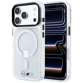 BMW M IML Glossy Metal Logo & Trims MagSafe-hoesje voor iPhone 18 Pro Max / 17 Pro Max, transparant