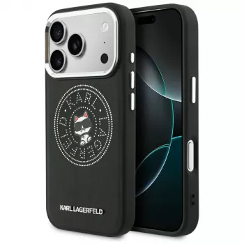 Karl Lagerfeld Point & Choupette Sketch MagSafe hoesje voor iPhone 18 Pro / 17 Pro, zwart
