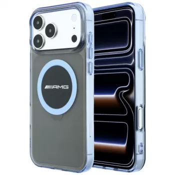 Mercedes AMG00121 AMG IML Transparent Bicolor Block MagSafe hoesje voor iPhone 18 Pro Max / 17 Pro Max, zwart/blauw