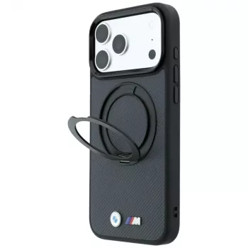 BMW BMW001324 Kevlar Ring Stand 360 MagSafe hoesje voor iPhone 18 Pro Max / 17 Pro Max, antraciet