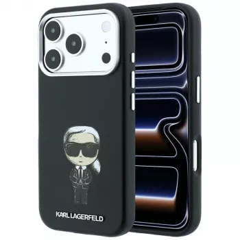 Karl Lagerfeld KF003194 Smooth Ikonik Sketch MagSafe hoesje voor iPhone 18 Pro Max / 17 Pro Max, zwart