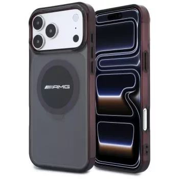 Mercedes AMG00130 AMG IML Transparent Bicolor Block MagSafe hoesje voor iPhone 18 Pro Max / 17 Pro Max, zwart/bordeauxrood