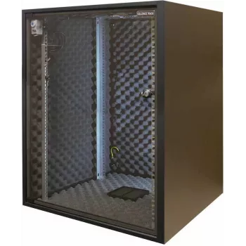 Silence Rack SRO156080B geluiddichte 19-inch rackkast, 15 U, 1 stille ventilator, 600x800 mm, glazen deur, zwart