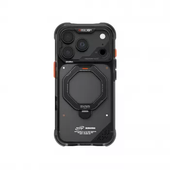 Skinarma Saturn hoesje met MagSafe en draaibare standaard voor iPhone 18 Pro / 17 Pro, zwart