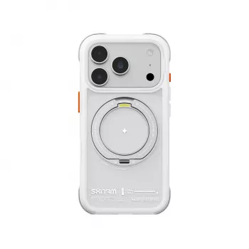Skinarma Atlas hoesje met MagSafe en draaibare standaard voor iPhone 18 Pro / 17 Pro, wit