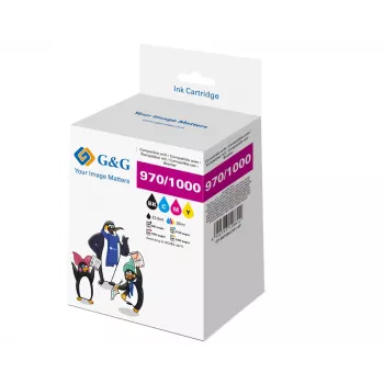 G&G compatibele inktcartridges NP-B-0051BKCMY (GP-B970BKCMY-4P), zwart, cyaan, magenta, geel