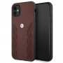 BMW BMHCN61RSPPR Leather Curve Perforate hardcase voor Apple iPhone 11, rood