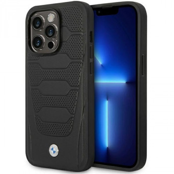 BMW BMHMP14L22RPSK Leather Seats Pattern MagSafe hoesje voor Apple iPhone 14 Pro 6,1″, zwart