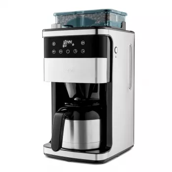 Medion MD 19911 filterkoffiezetapparaat met molen, thermoskan, 1000 W, zilver/zwart