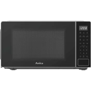 Amica MMW20E3GS Vrijstaande magnetron met grill, 20 L, zwart/zilver