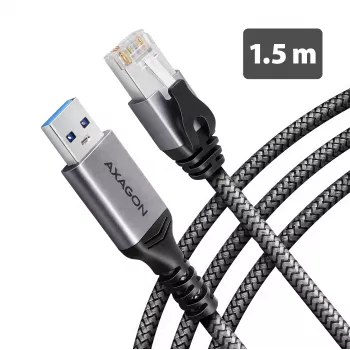 Goobay AXAGON ADE-AM15 USB-A naar Gigabit Ethernet-adapter met geïntegreerde 1,5 m CAT6-kabel