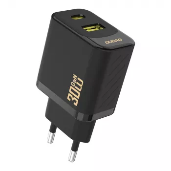 Dudao A27TEU PD 30W GaN wandlader, USB-A + USB-C, zwart