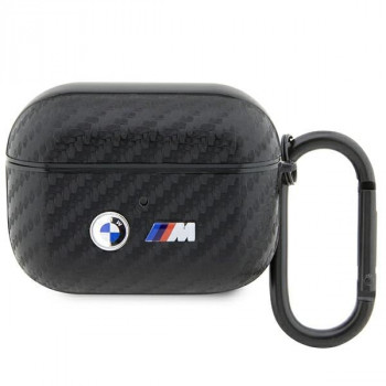 BMW BMAPWMPUCA2 Carbon Double Metal Logo hoesje voor Apple AirPods Pro, zwart
