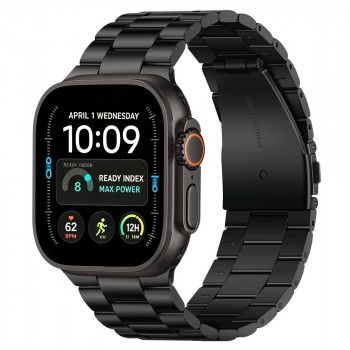Tech-Protect Stainless THP6099 Apple Watch 8 / 9 / 10 / 11 / 12 / SE / Ultra 44/45/46/49 mm roestvrijstalen armband, zwart