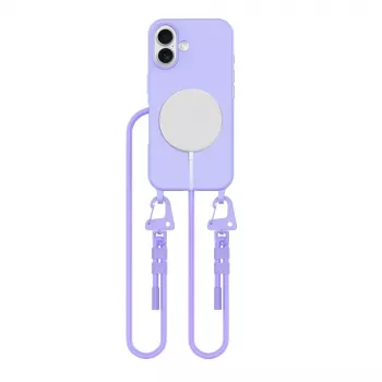 Tech-Protect Magnecklace MagSafe-hoesje met koord voor Apple iPhone 16, paars
