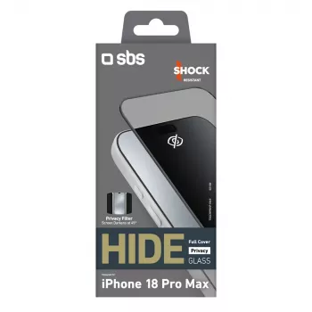 SBS Hide Full Cover privacyglas voor iPhone 18 Pro Max, 0,33 mm