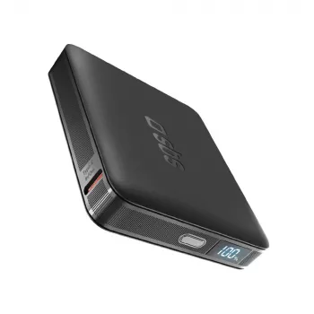 SBS HD 10W 5000mAh USB-C powerbank met LCD-display, zwart