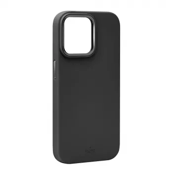 Puro Icon Mag Pro MagSafe-siliconehoesje met metalen knoppen voor Apple iPhone 15 Plus, zwart