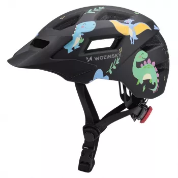 Wozinsky kinder-MTB-fietshelm met afneembaar vizier, maat XS (48-52 cm), zwart