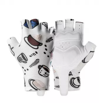 Rockbros S389 dames korte-vinger schokabsorberende fietshandschoenen, maat L, wit