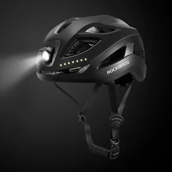 Rockbros ZK-077 fietshelm met geïntegreerde multidirectionele verlichting 57–61 cm, zwart