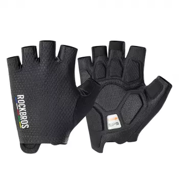 Rockbros TLS004 ROAD TO SKY korte schokabsorberende fietshandschoenen M, zwart
