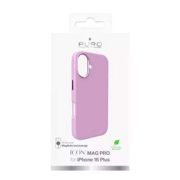 Puro Icon Mag Pro MagSafe-siliconehoesje voor iPhone 16 Plus, roze