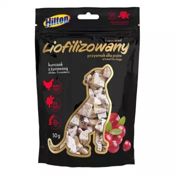 Hilton gevriesdroogde hondensnack met kip en cranberry, 50 g