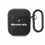 Mercedes-AMG AMA2SLWK Leren Big Logo-hoes voor Apple AirPods 1/2, zwart
