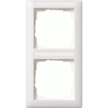 Gira Frame 110227 verticaal, 2-voudig met labelveld, Standard 55, zuiver wit, mat