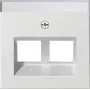 Gira 264027 System 55 afdekking voor modulaire aansluiting 30 graden 2-voudig, zuiver wit zijdeglans