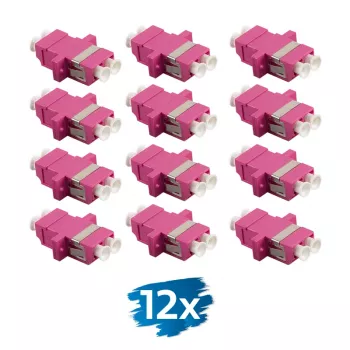 LogiLink FA02LC8 Glasvezeladapter LC Duplex, 12 stuks, met flens, violet