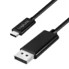 LogiLink CUA0120 USB 3.2 Gen2 Type-C-kabel, C/M naar DP/M, bi-di, 8K/60 Hz, metaal, zwart, 1,8 m