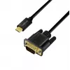 Logilink UA0476 USB 3.2 Gen1 Type-C-kabel, C/M naar VGA/M, 1080p/60 Hz, zwart, 3 m