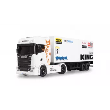 Amewi Mini-Scania 730 S met box trailer 1:64 RTR, wit (22784)