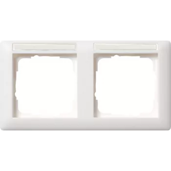 Gira Frame 109227 Horizontaal, 2-voudig met labelveld, Standard 55, Zuiver wit, Mat