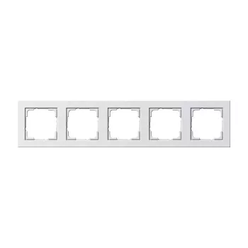 Gira E2 afdekraam 021522, 5-voudig, wit, mat, thermoplast, schroefloos
