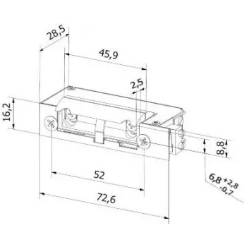 BIRA HARTTE XS-serie elektrische deuropener XS00UM, 12-24 V AC/DC, standaard, met bewaking
