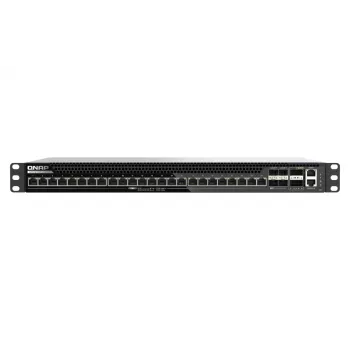 QNAP QSW-M7230P-2X4F24T L3 Lite beheerde switch, 2 x 100 Gigabit QSFP28 + 4 x 25 Gigabit SFP28 + 24 x 100/1000/2.5G/5G/10G (PoE++)